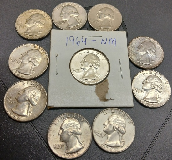 1964 Silver Quarters QTY 10