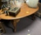 Oak coffee table with Queen Anne legs