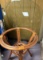Large glass top rattan table