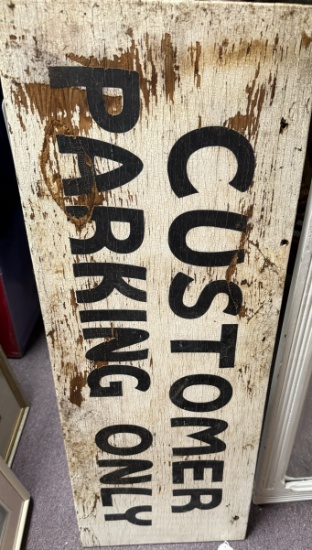 Customer parking sign