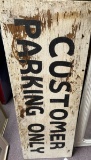 Customer parking sign