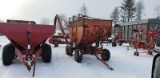 gravity wagon, gear with hydraulic swing auger and bin ext.