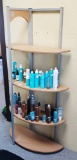 Half round shelf with contents