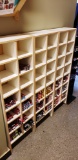 (4) shelves with hair coloring contents