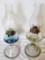 (2) antique oil lamps