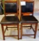 Set of 6 leather seat bar stools