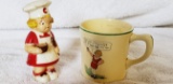 Ovaltine cup, Campbell soup girl salt shaker