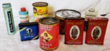 Assorted vintage tins