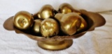 Brass fruit and bowl