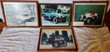 (4) Classic auto photos - framed