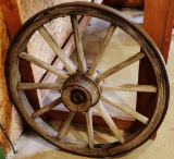 Authentic vintage wooden wagon wheel