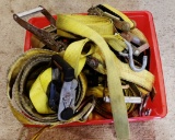 Box of assorted ratchet straps