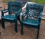 (5) poly patio chairs