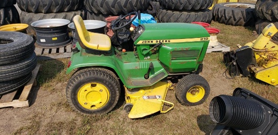 John Deere 210 Garden Tractor with snowblower and rototiller