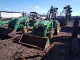 John Deere 4600 compact tractor 4wd 460 loader quick attach bucket like new tires 1 remote shuttle s