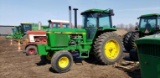 John Deere 4440 tractor Front weights, add-on step, chrome stack, snap-on duals, 20.8 rears, shows 1