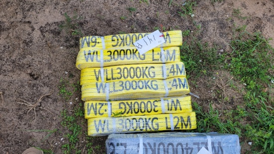 6 New 3000kg slings various lengths
