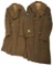 WWII US ARMY UNIFORM NCO WOOL OVERCOAT LOT OF 2