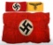 WWII GERMAN FLAG AND ARMBAND LOT OF 3