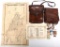WWII JAPANESE OFFICER LEATHER CASE & MAP LOT OF 2