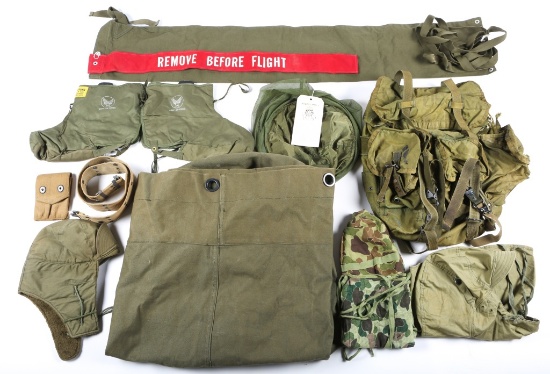 US ARMY FIELD GEAR HAT AND PACK MIXED LOT OF 10