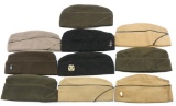 WWII US ARMY OFFICER OVERSEAS HAT MIXED LOT OF 10