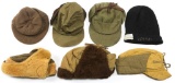 WWI WWII US ARMY WINTER FIELD HAT MIXED LOT OF 7