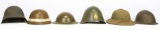 WWII WORLD MILITARY COMBAT HELMET MIXED LOT OF 6