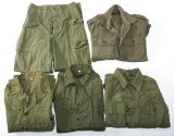 WWII US ARMY HBT COMBAT SHIRT & PANTS MIXED LOT