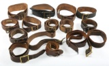 WWII US ARMY & USMC NCO LEATHER BELT LOT OF 15