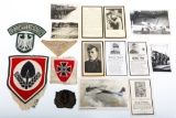 WWII GERMAN PATCHES DEATH CARD & PHOTOS MIXED LOT