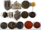 WWII GERMAN TINNIES BADGE INSIGNIA MIXED LOT OF 14