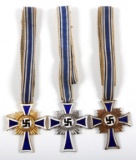 WWII GERMAN MOTHER CROSS 1ST 2ND AND 3RD CLASS LOT