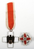 WWII GERMAN RED CROSS MEDAL AND BADGE LOT OF 2