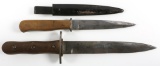 WWII GERMAN AND ITALIAN TRENCH KNIFE LOT OF 2