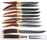 CASE XX STAG CARVING SET WITH STEAK KNIVES
