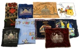 WWII US ARMY SOUVENIR WALL TAPESTRY LOT OF 10