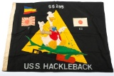 WWII US NAVY USS HACKLEBACK SS295 SUBMARINE FLAG