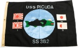 WWII USN USS PICUDA SS382 SUBMARINE BATTLE FLAG