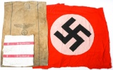 WWII GERMAN FLAG AND MORE MIXED LOT OF 3