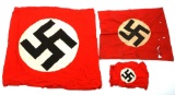 WWII GERMAN FLAG MIXED LOT OF 3