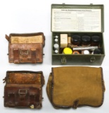 WWII GERMAN ARMY MEDIC FIELD BOX POUCH & BAG LOT