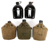 WWII US ARMY CANTEEN LOT OF 5