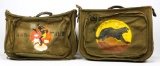 WWII AAF B4 PAINTED SQUADRON BAG LOT OF 2