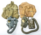 WWII US ARMY CHEMICAL CORPS GAS MASK LOT OF 2