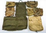 WWII US ARMY FIELD PACK POUCH & BAG MIXED LOT OF 8