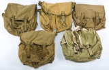 WWII USMC USN & ARMY MUSETTE FIELD BAG LOT OF 5