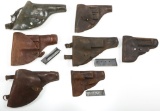 WORLD COUNTRIES LEATHER PISTOL HOLSTER LOT OF 7