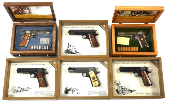 SET OF 6 CASED COLT 1911 COMMEMORATIVE PISTOLS