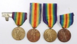 WWI BRITISH NAMED VICTORY MEDAL LOT OF 4